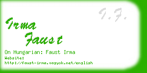 irma faust business card